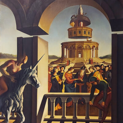 Vitto Campanella, Raffaello en su cuarta dimensión, Óleo sobre tela, Medidas sin marco 70 cm x 60 cm, Medidas con marco 100 cm x 90 cm
