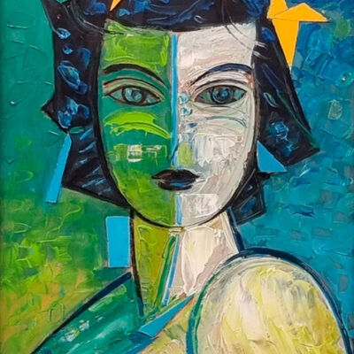 Honorio López Achaval, Sin título, Acrílico sobre cartón, Medidas sin marco 40 x 40 cm, Medidas con marco 50 X 50 cm